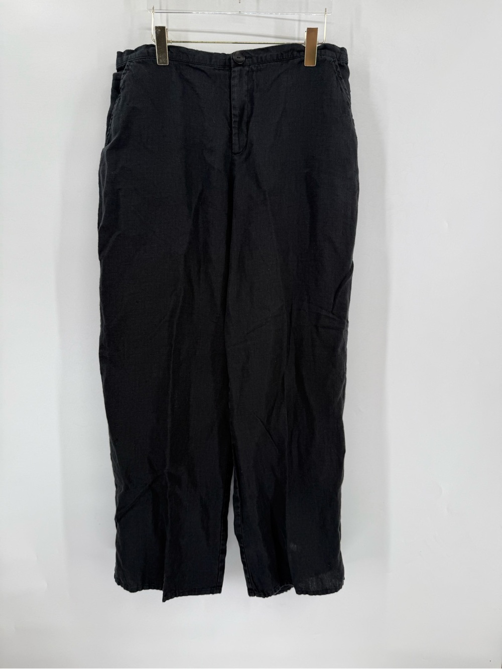 FLAX black linen pants size large